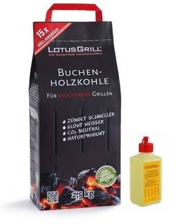 LotusGrill - duży zestaw startowy (2,5 kg węgla + 500 ml rozpałki)