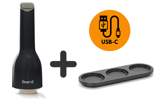 ZESTAW: Młynek do przypraw FinaMill USB + tacka